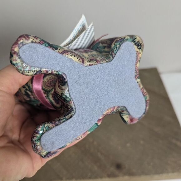 Joan Baker Designs Porcelain Patchworks Cat Pink and Green Sculpture Art Piece - Picture 4 of 9